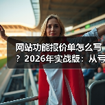 网站功能报价单怎么写？2026年实战版：从亏钱到溢价300%的报价心法（图1）