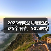 2026年网站功能概述：这5个细节，90%的站长都忽略了（图2）